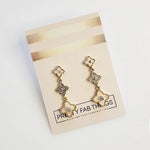 Crystal Clover White Pearl Drop Earrings - Pretty Fab Things