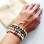 Pave Metallic Magnetic Stretch Bead Bracelets | Pretty Fab Things