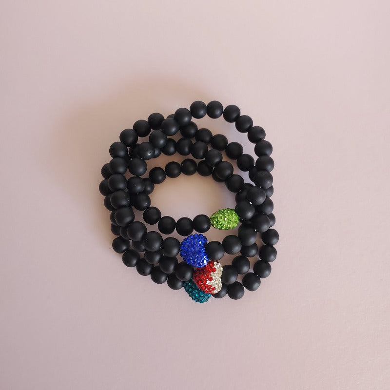 Pave Heart Black Bracelets freeshipping - Pretty Fab Things