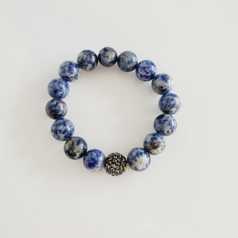 Sapphire Beads Druzy Stone 3 Piece Bracelet | Pretty Fab Things