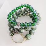 Jade Druzy Stone 3 Piece Bracelet Set | Pretty Fab Things