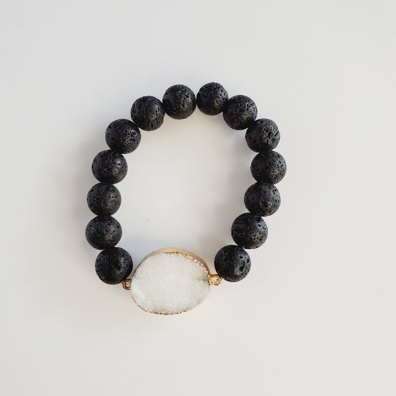 Black Beauty Druzy 3 Piece Pave Bracelet Set | Pretty Fab Things