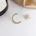 Moon & Stars Stud Earrings Drop Earrings Gold | Pretty Fab Things