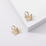 Gold Crystal Butterfly Huggie Earrings | Pretty Fab Things