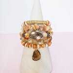 Bronze Sepia Crystal Pave 5 Piece Bracelet Set