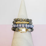 Girly & Gray Gold Pave Bar Bracelet Set | Pretty Fab Things