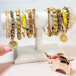 Goal Digger Pave Crystal Druzy 6 piece Bracelet Set