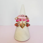 Pink Heart Bead Bracelet Set | Pretty Fab Things 