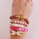 Pink Heart Bead Bracelet Set | Pretty Fab Things 
