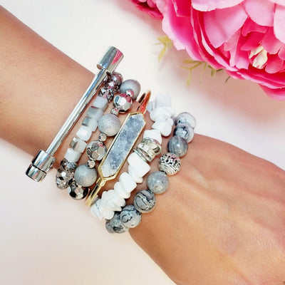 Shades of Grey Five Piece Bracelet Set | Pretty Fab Things