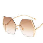 FAB Rimless Bronze Over-sized Sunglasses - Pretty Fab Things